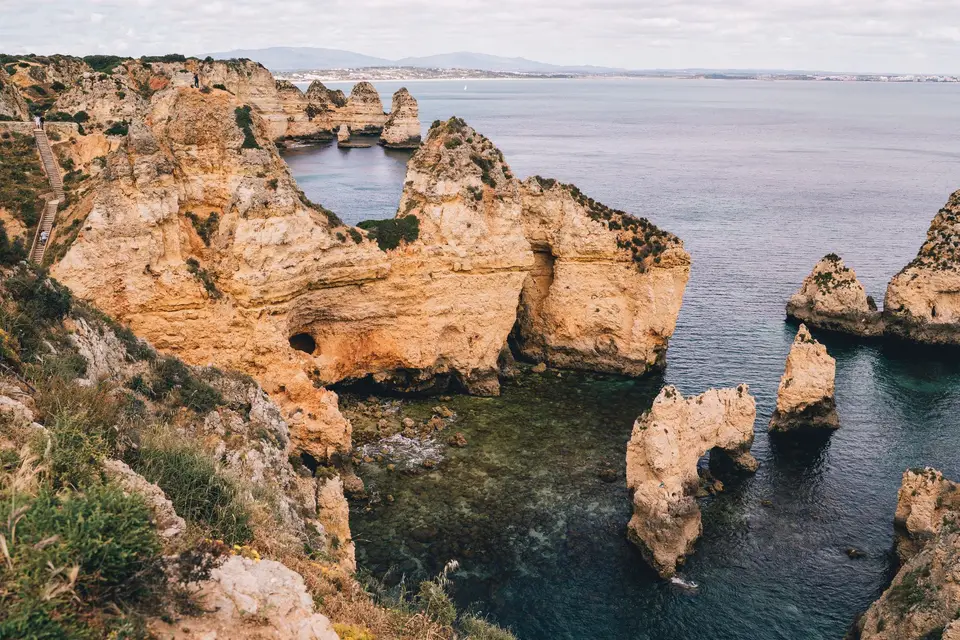 Captivating view of the Algarve's stunning rock formations and coastline, showcasing nature's artistry.