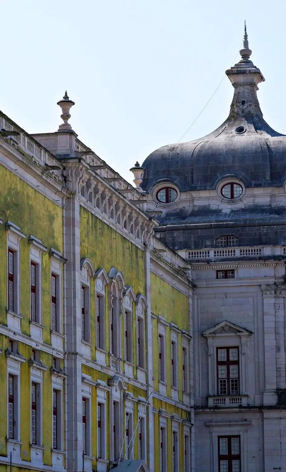 Stunning baroque architecture of Portugal's Mafra Palace, a UNESCO World Heritage site.