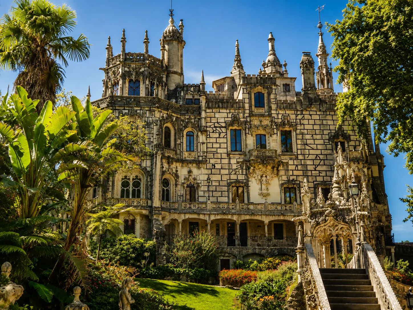 From Lisbon: Sintra, Pena Palace, Quinta da Regaleira & Cascais