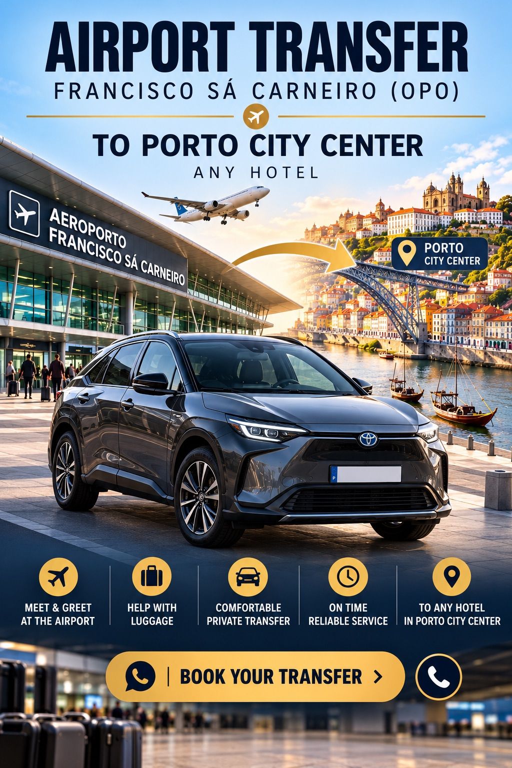 De l’aéroport Francisco Sá Carneiro au centre de Porto